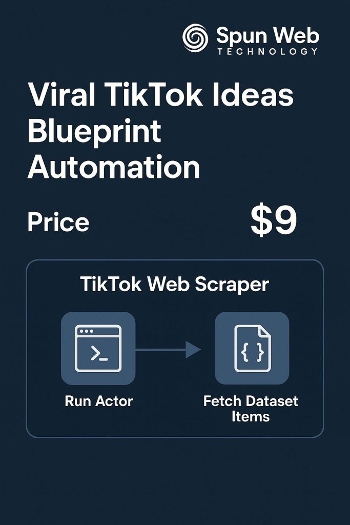Viral TikTok Ideas Blueprint – Trend Scraper &amp; Filter Automation for Make.com